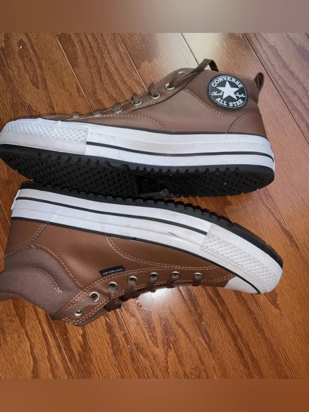 Converse Brown Leather Low-Top Sneakers with White Toe Caps